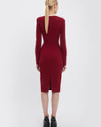 Victoria Beckham Long Sleeve T-Shirt Fitted Dress