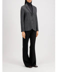 Harris Wharf Stand Up Collar Patterned Blazer