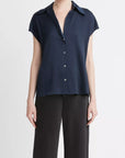 Vince Cap Sleeve Ruched Blouse