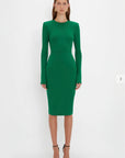Victoria Beckham Long Sleeve T-Shirt Fitted Dress