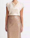 Vince Cowl Neck Cap Sleeve Blouse