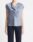 Vince Cowl Neck Cap Sleeve Blouse