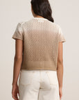 Poppy Cotton Cashmere Mesh S/S Crew Neck Sweater