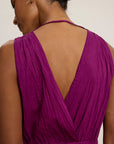 Marilyn Ombre Dip Dye Crinkle Cotton Voile Tiered Midi Dress