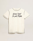 Golden Goose Journey T Shirt Cream Emb