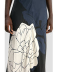 Victoria Beckham Eve V Neck Midi Dress Print