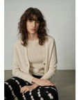 ALEGER 145 Cashmere Seam Detail Cardigan