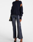 Victoria Beckham Flared Leather Trousers
