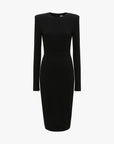 Victoria Beckham Long Sleeve T-Shirt Fitted Dress