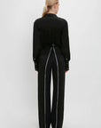 Victoria Beckham Straight Leg Deconstructed Trousers