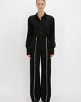 Victoria Beckham Straight Leg Deconstructed Trousers