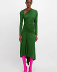 Victoria Beckham Slash Ruched Midi