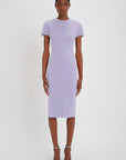 Victoria Beckham Lavender T Shirt Fitted Dress
