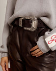 Golden Goose Lace Washed Leather Belt