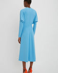 Victoria Beckham Dolman Sky Blue Midi Dress