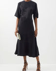 Victoria Beckham Lace Detail Short Sleeve Midi