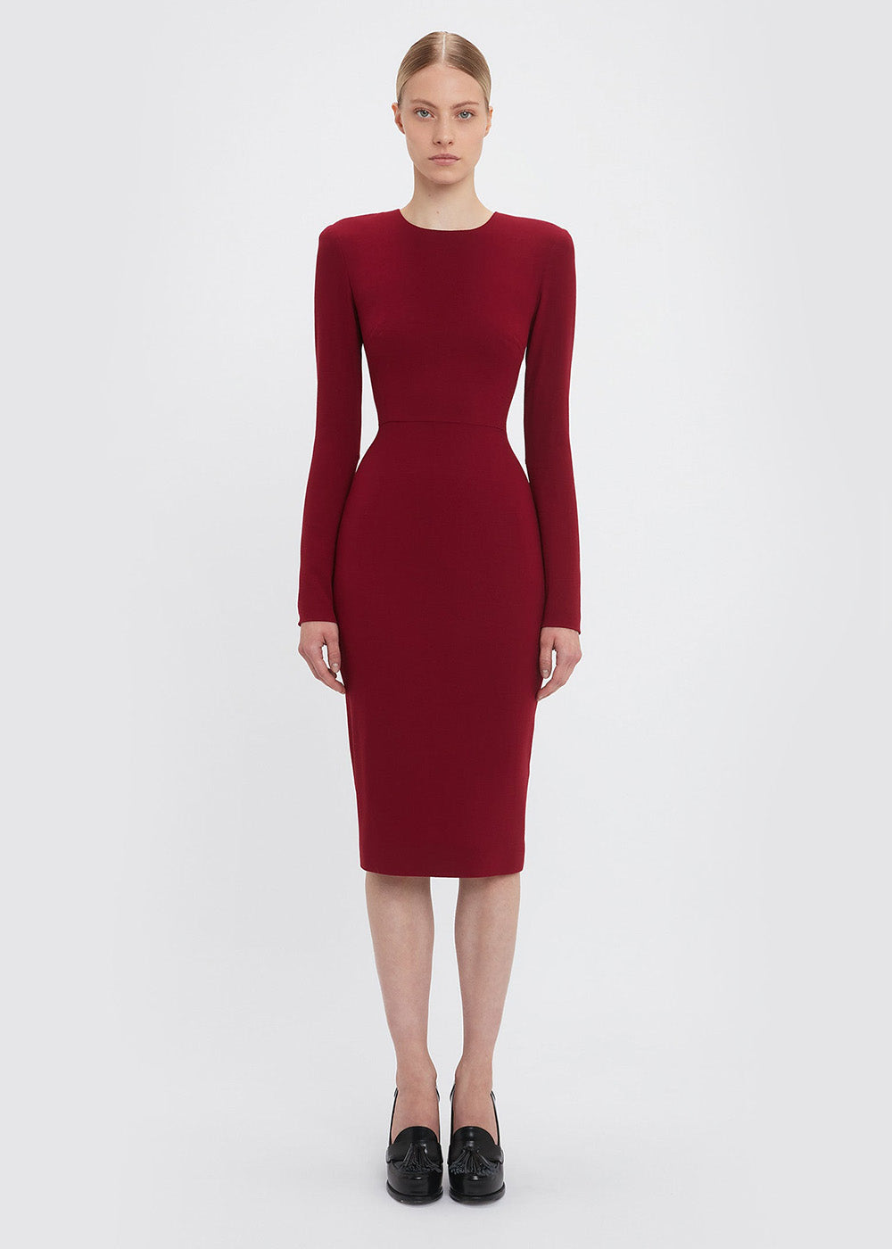 Victoria Beckham Long Sleeve T-Shirt Fitted Dress