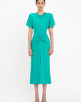 Victoria Beckham Gathered Waist Midi Dress