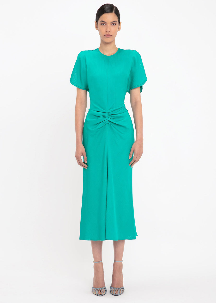 Victoria Beckham Gathered Waist Midi Dress