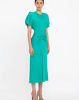 Victoria Beckham Gathered Waist Midi Dress