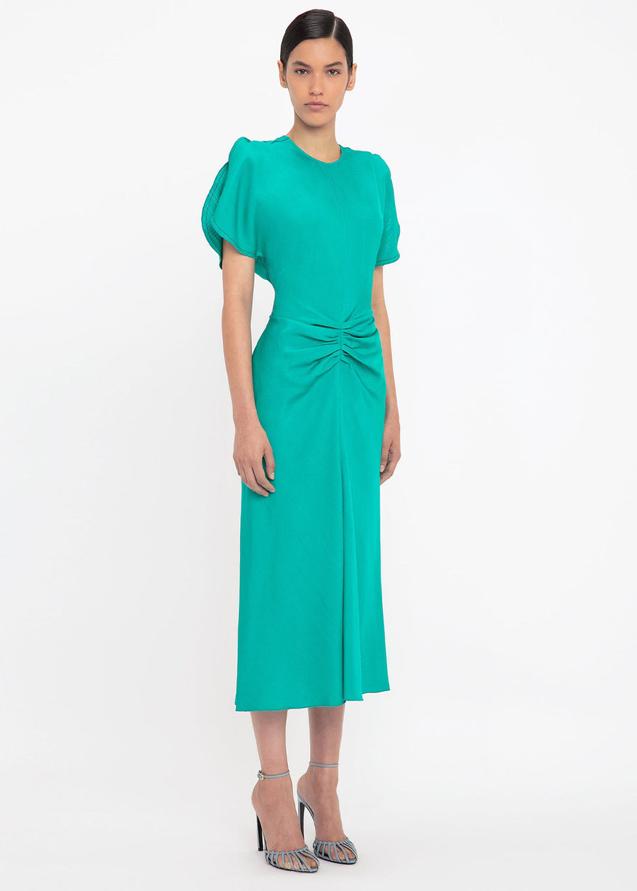 Victoria Beckham Gathered Waist Midi Dress