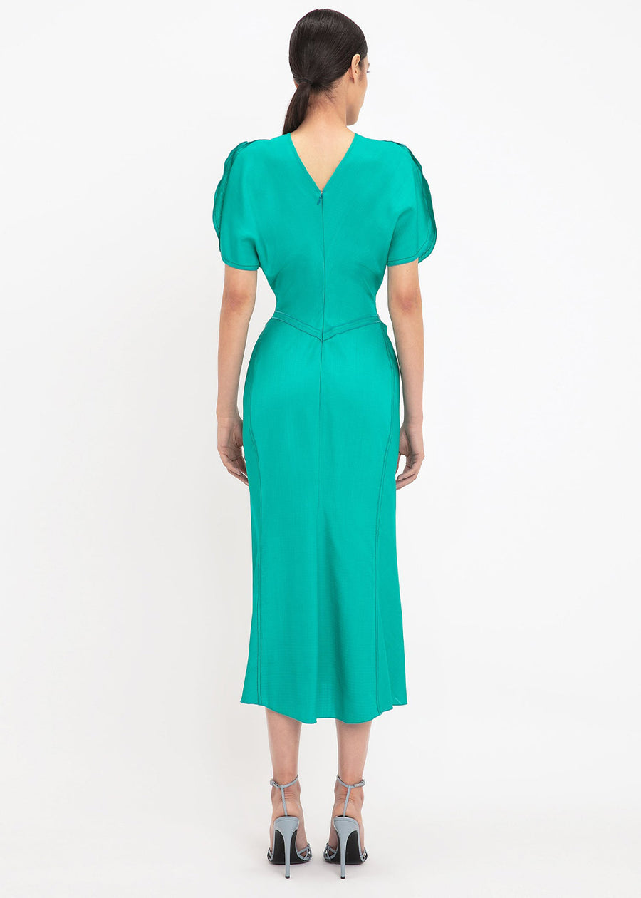 Victoria Beckham Gathered Waist Midi Dress