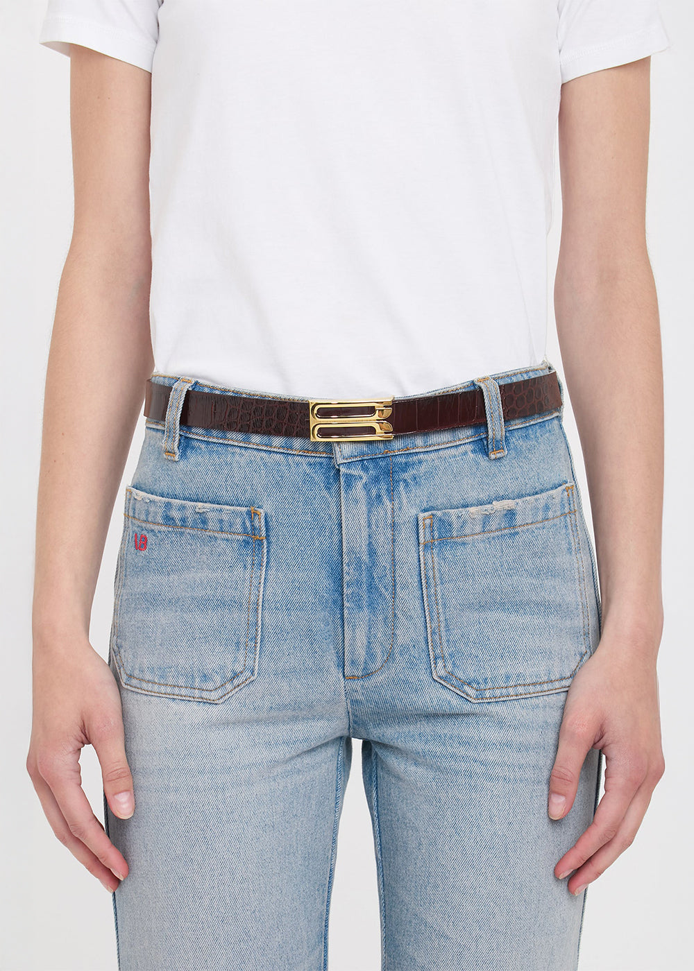 Victoria Beckham Regular Frame Belt Croc Effect