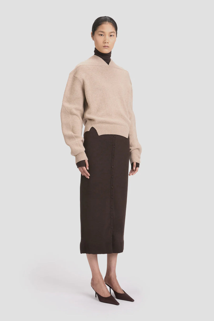 Victoria Beckham V-Neck Yoke Detail Jumper