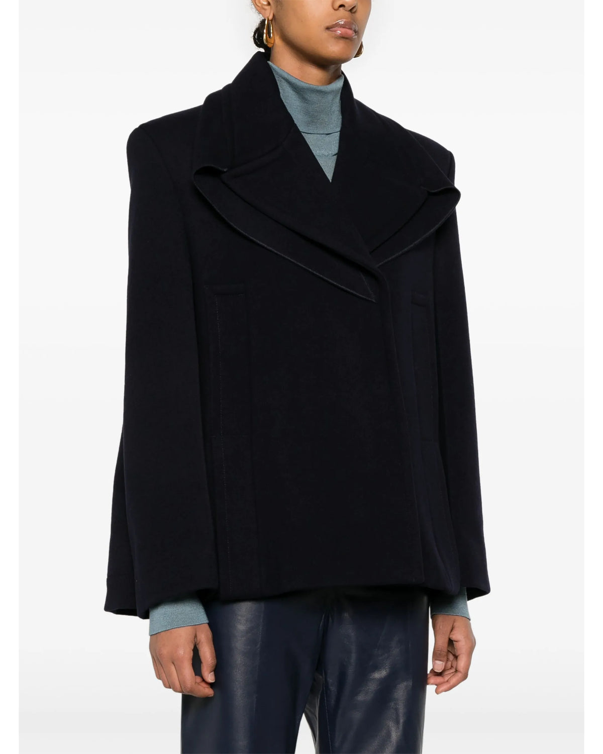 Victoria Beckham Pointed Shoulder Pea Coat