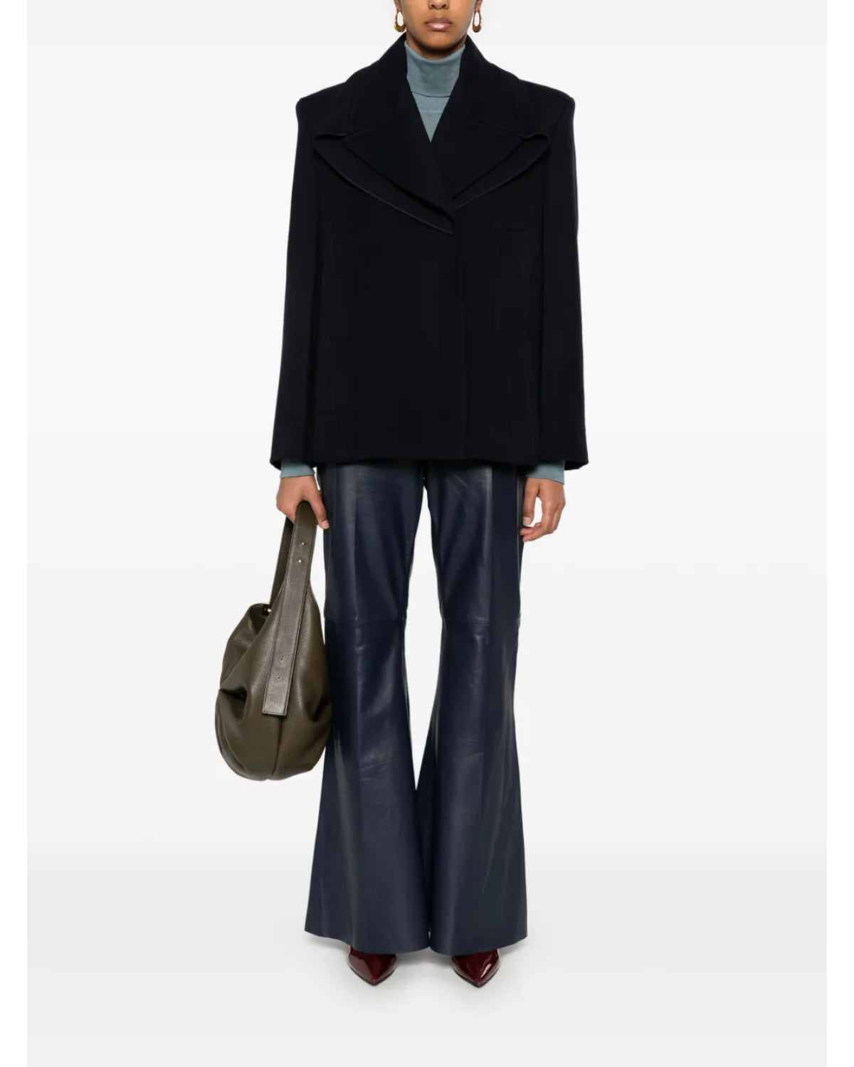 Victoria Beckham Pointed Shoulder Pea Coat