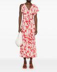Victoria Beckham Assymetric Ruched Midi Dress