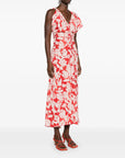 Victoria Beckham Assymetric Ruched Midi Dress