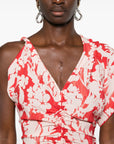 Victoria Beckham Assymetric Ruched Midi Dress