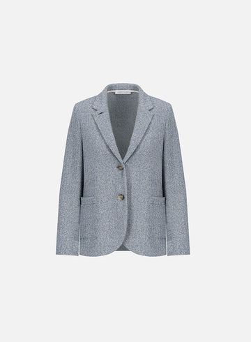 Harris Wharf London Stand Up Collar Blazer Bicolour Frisé
