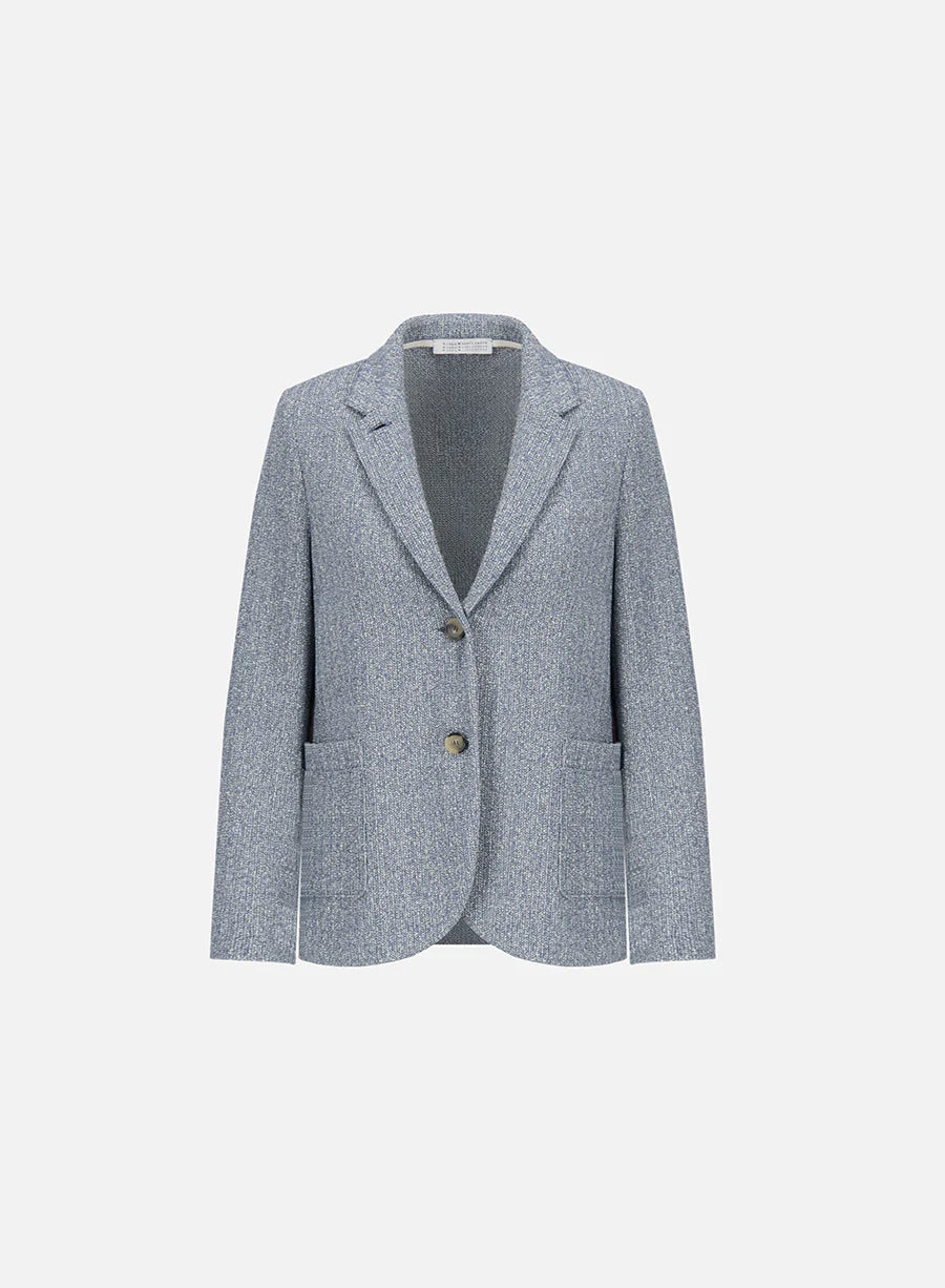 Harris Wharf London Stand Up Collar Blazer Bicolour Frisé