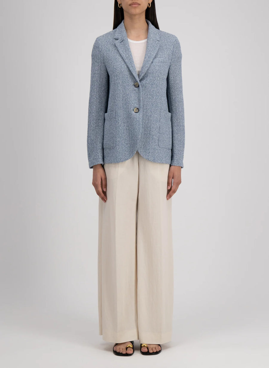 Harris Wharf London Stand Up Collar Blazer Bicolour Frisé