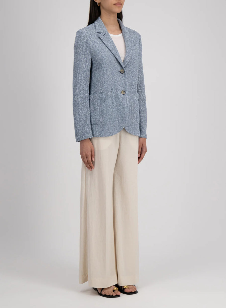 Harris Wharf London Stand Up Collar Blazer Bicolour Frisé