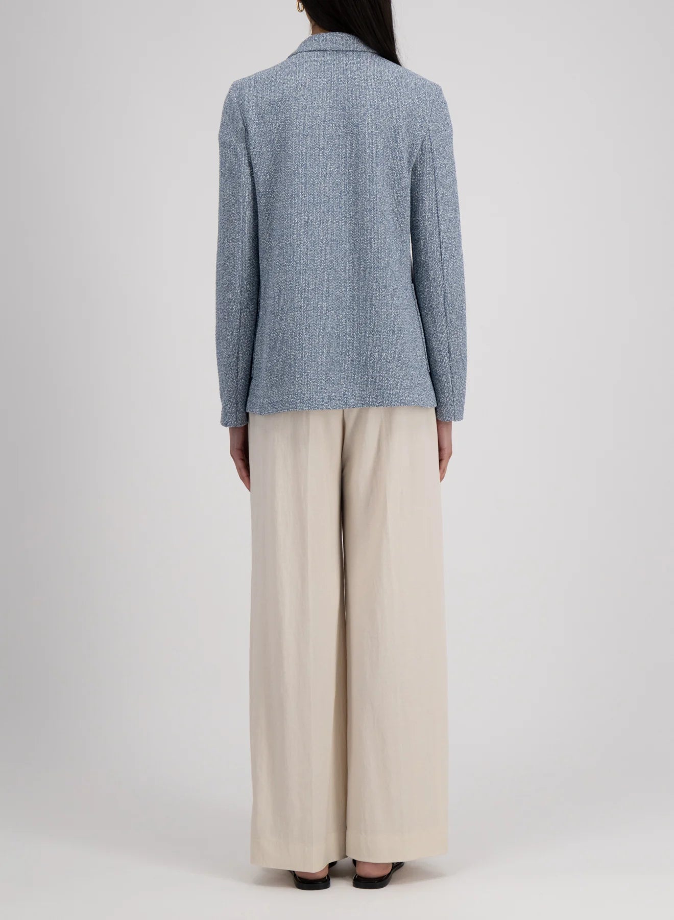 Harris Wharf London Stand Up Collar Blazer Bicolour Frisé