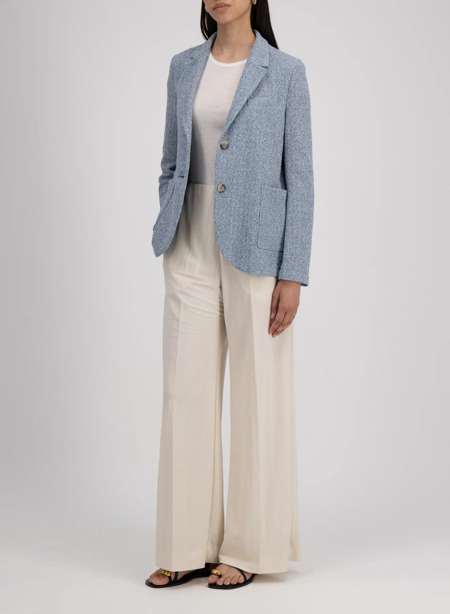 Harris Wharf London Stand Up Collar Blazer Bicolour Frisé