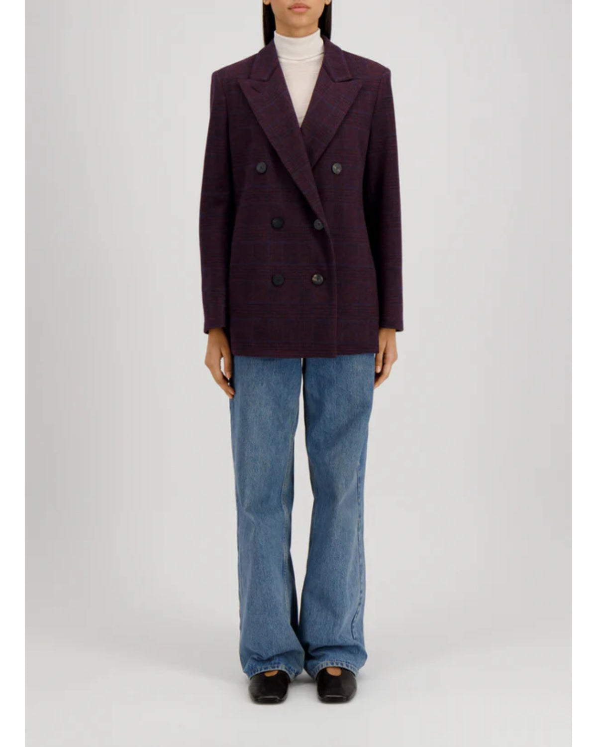 Harris Wharf Slouchy Peacoat with Shoulder Pads