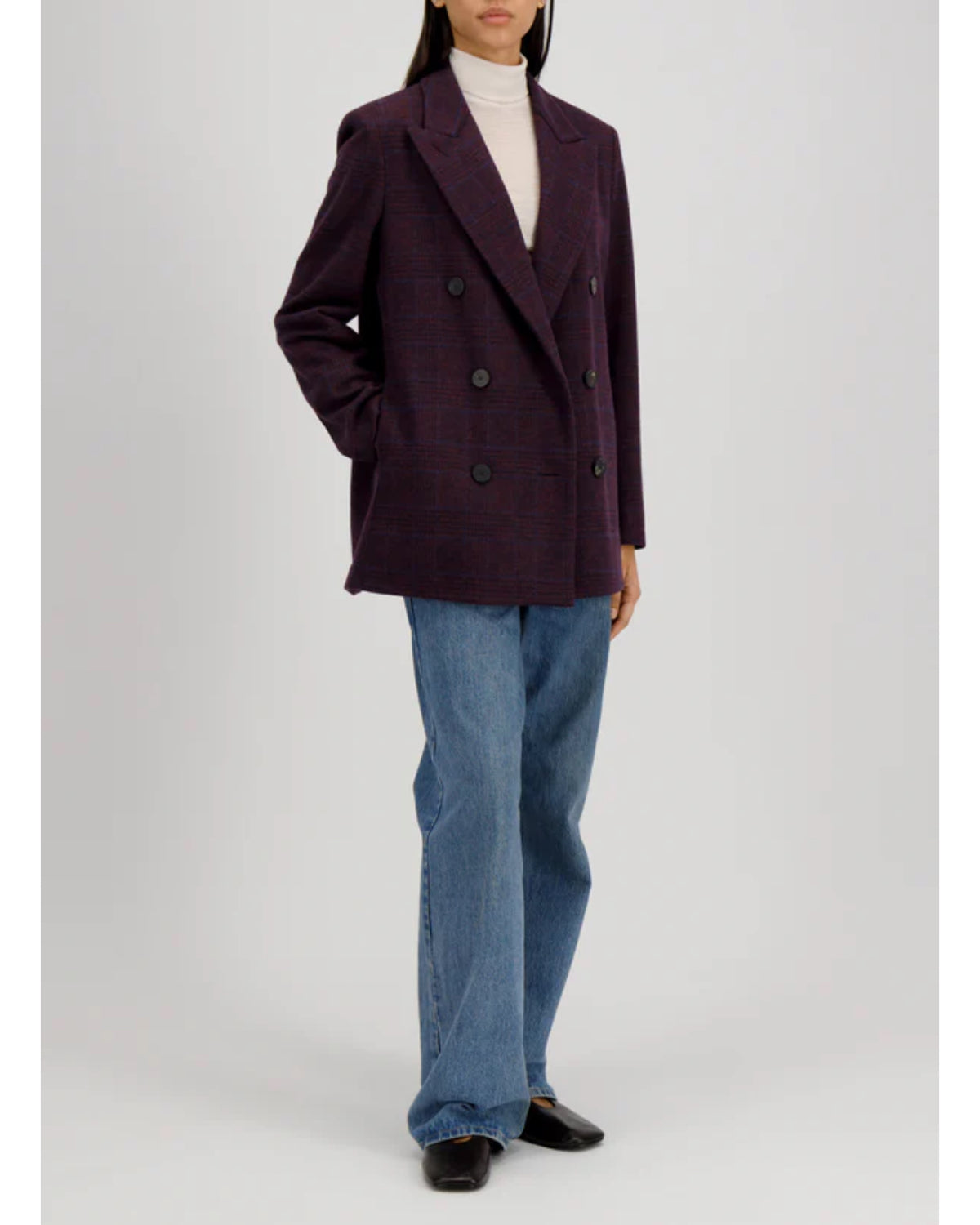 Harris Wharf Slouchy Peacoat with Shoulder Pads