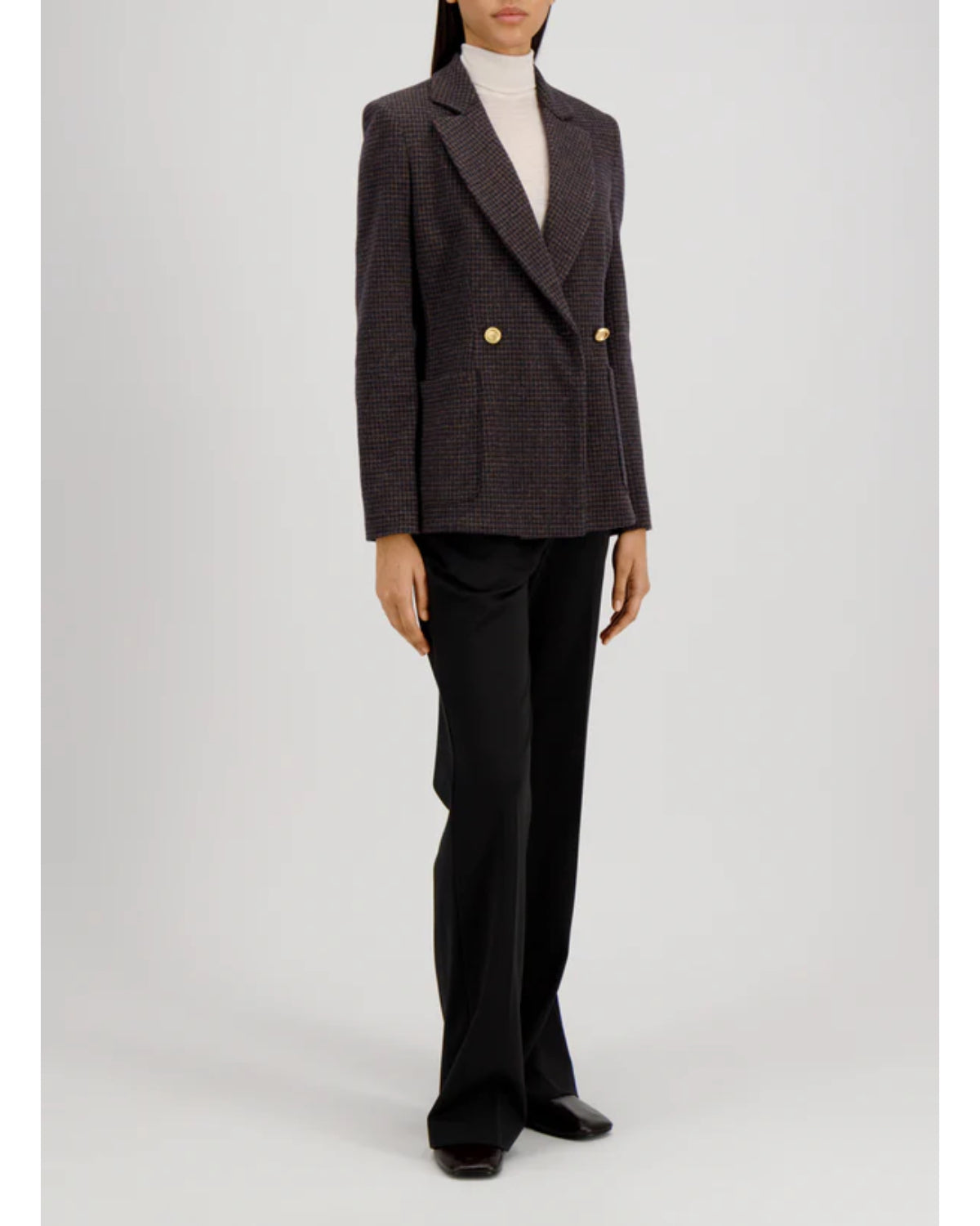 Harris Wharf Double Breasted Blazer With Shoulder Pads