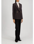 Harris Wharf Double Breasted Blazer With Shoulder Pads