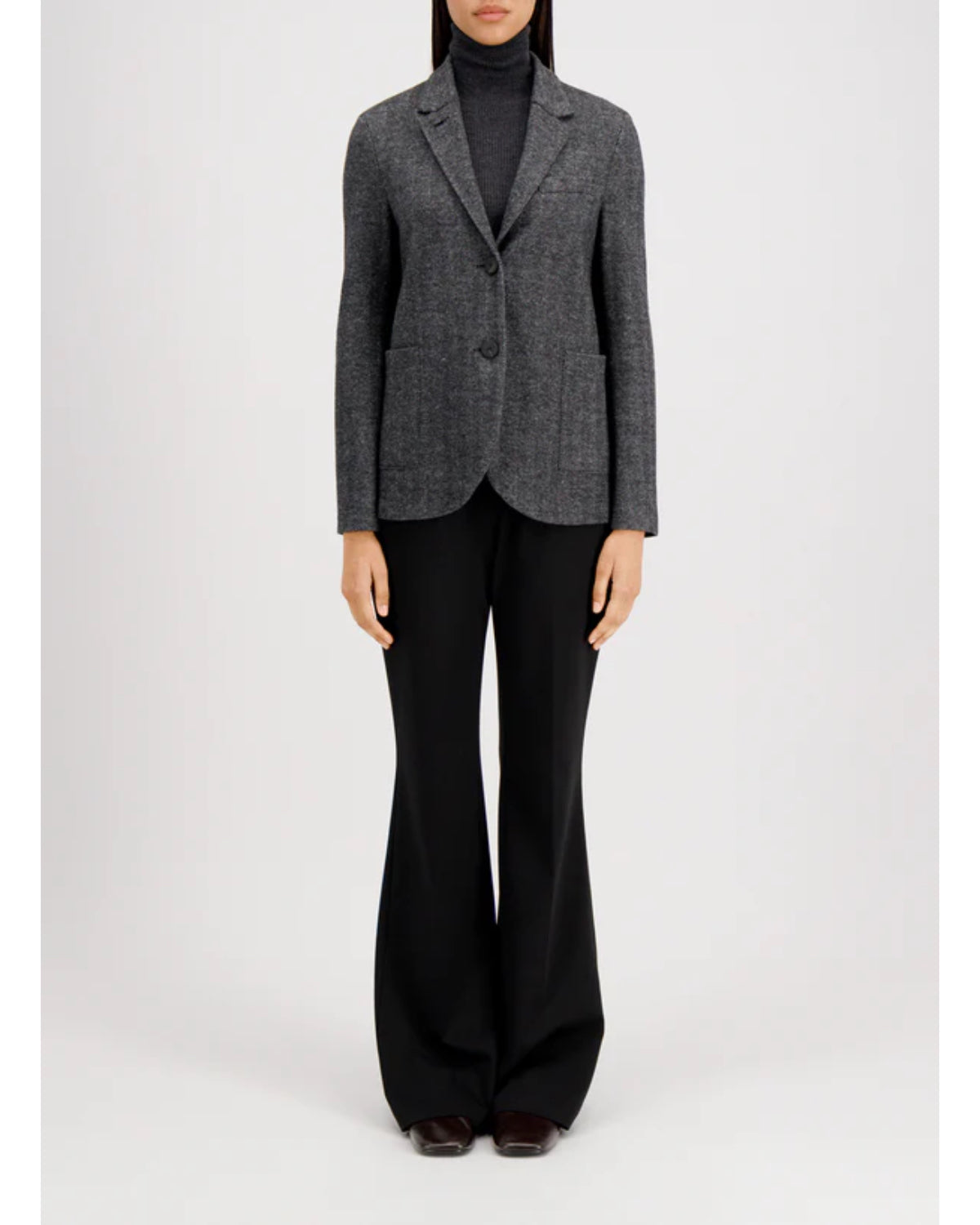 Harris Wharf Stand Up Collar Patterned Blazer