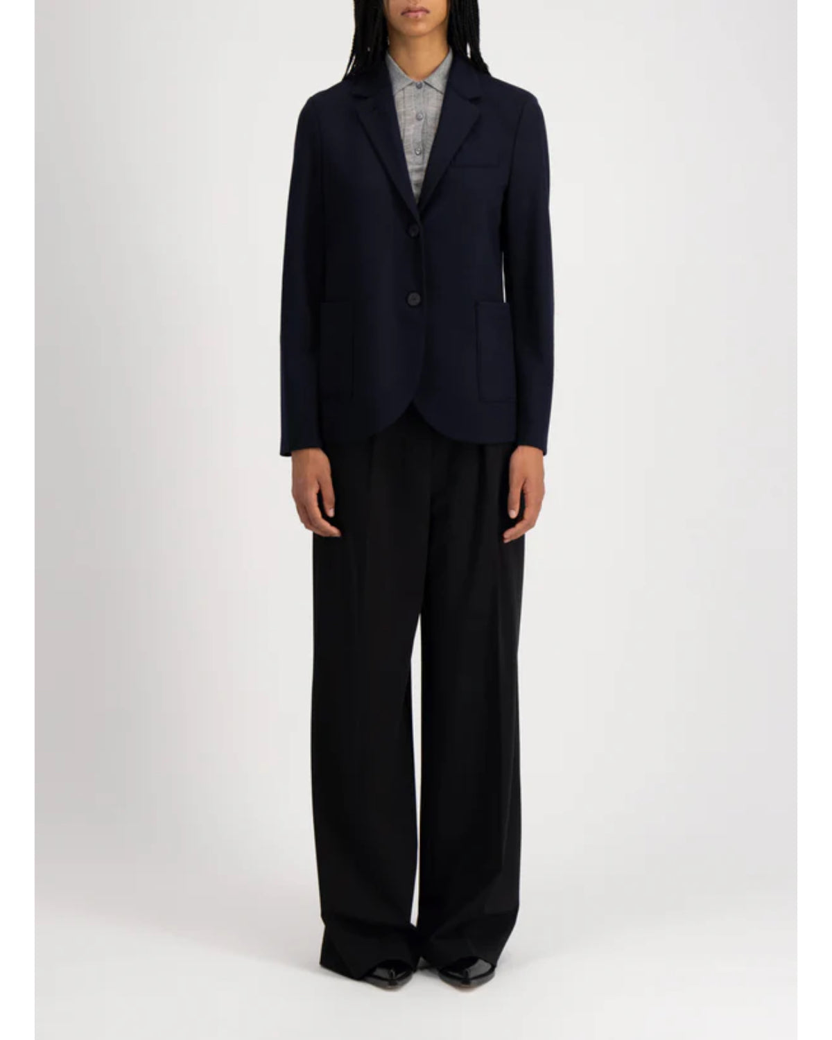 Harris Wharf Stand Up Collar Blazer Fine Merino