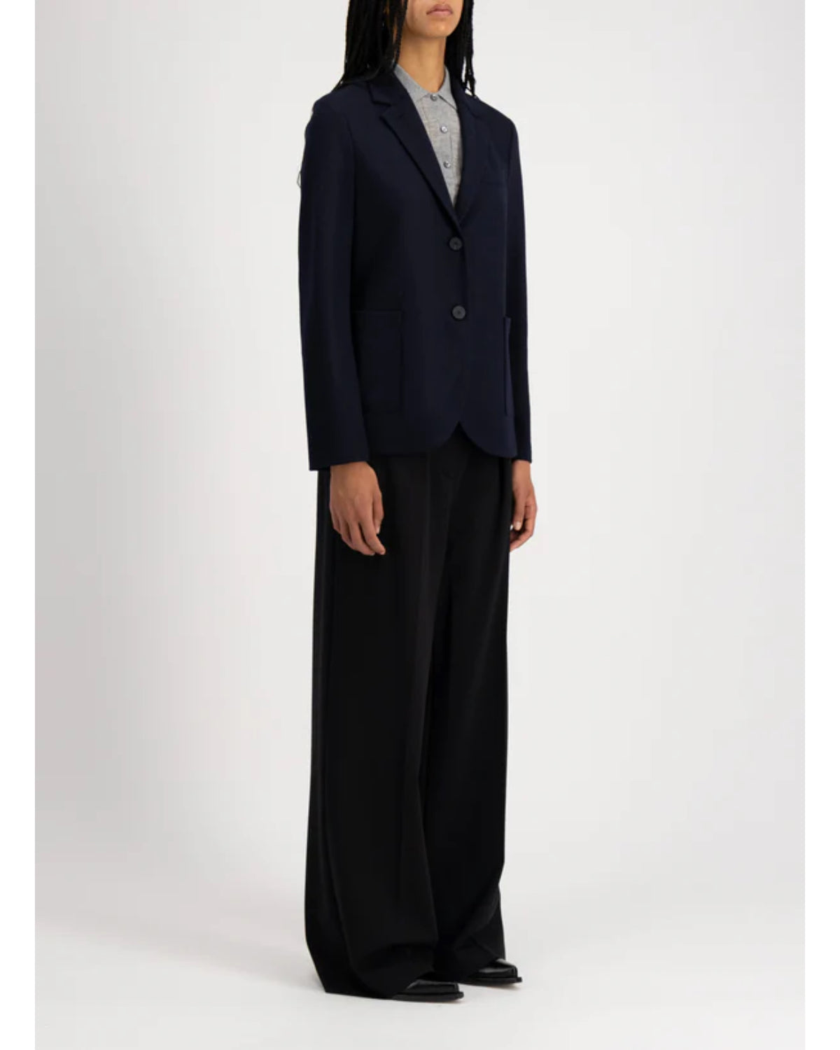 Harris Wharf Stand Up Collar Blazer Fine Merino