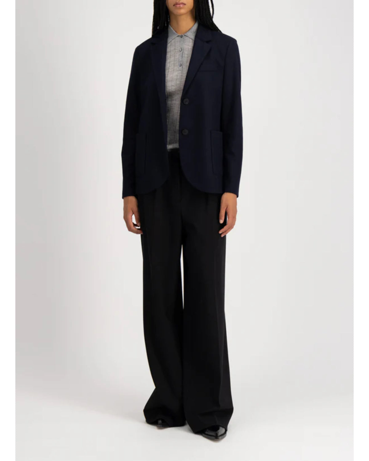 Harris Wharf Stand Up Collar Blazer Fine Merino