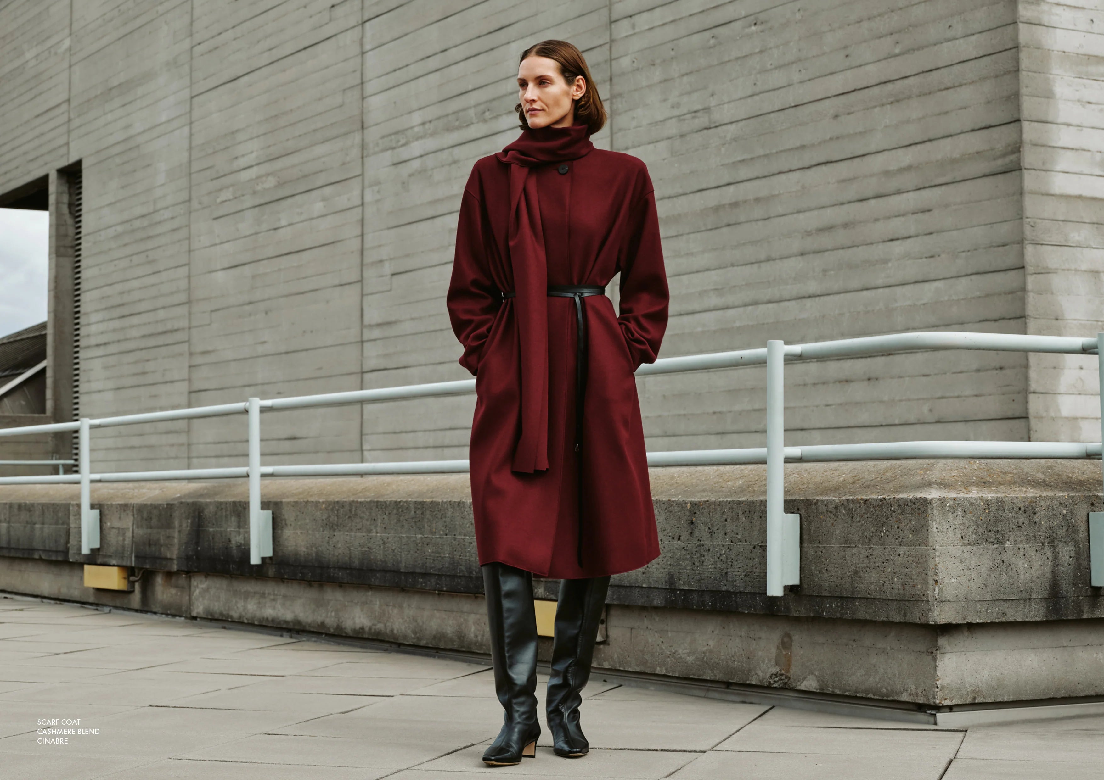 Harris Wharf Scarf Coat Cashmere Blend