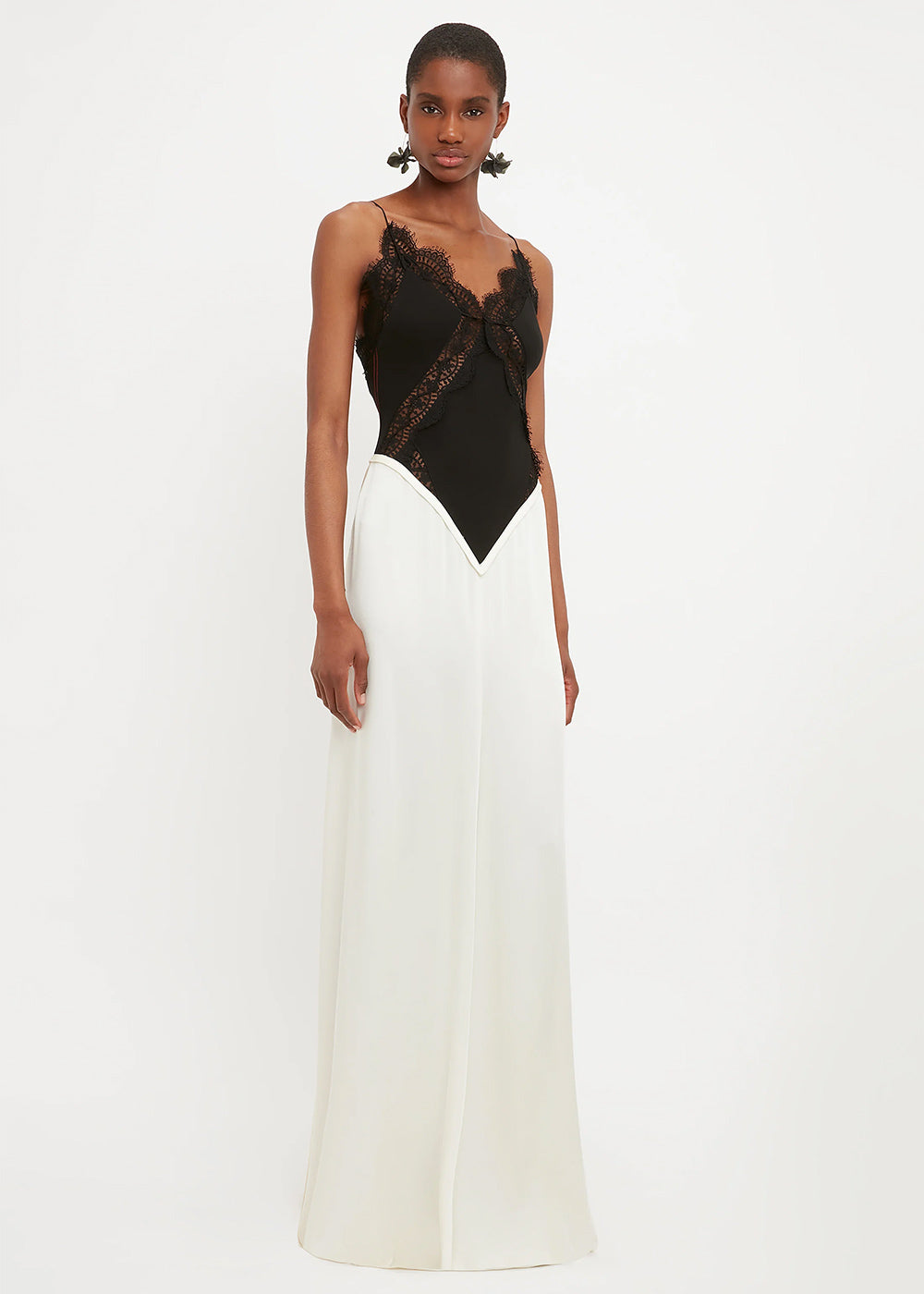 Victoria Beckham Lace Insert Floorlength Dress