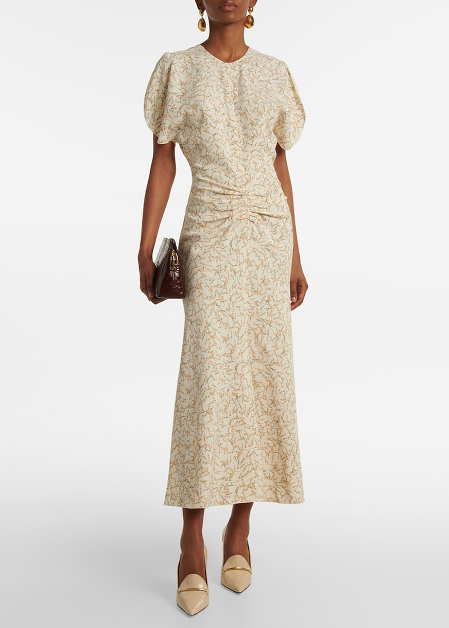 Victoria Beckham Gathered Waist Midi Dress